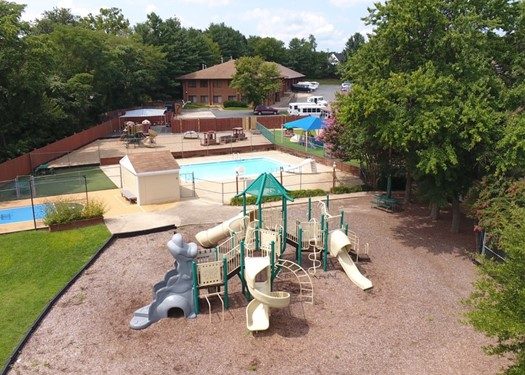 playground and pool at occoquan, swim lessons.